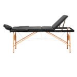 Balance 3-teilige, klappbare Massageliege aus Holz, schwarz – Bild 3