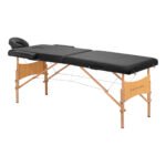 Balance Lux 2-teilige, klappbare Massageliege aus Holz, 190x70, schwarz