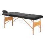 Balance Lux 3-teilige, klappbare Massageliege aus Holz, 190x70, schwarz