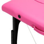 Balance 2-teilige, klappbare Massageliege aus Holz, rosa und schwarz – Bild 7