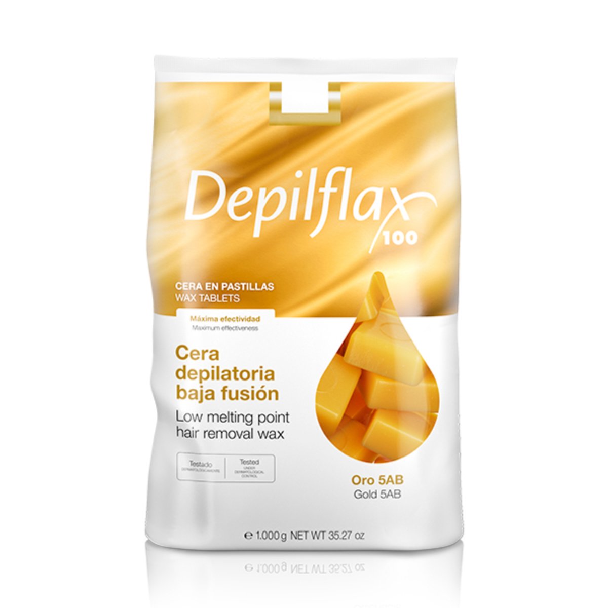 155507_01_2601 Depilflax 100 flexibles, niedrigschmelzendes Enthaarungswachs Oro 5AB Gold 1000 g – Bild 1
