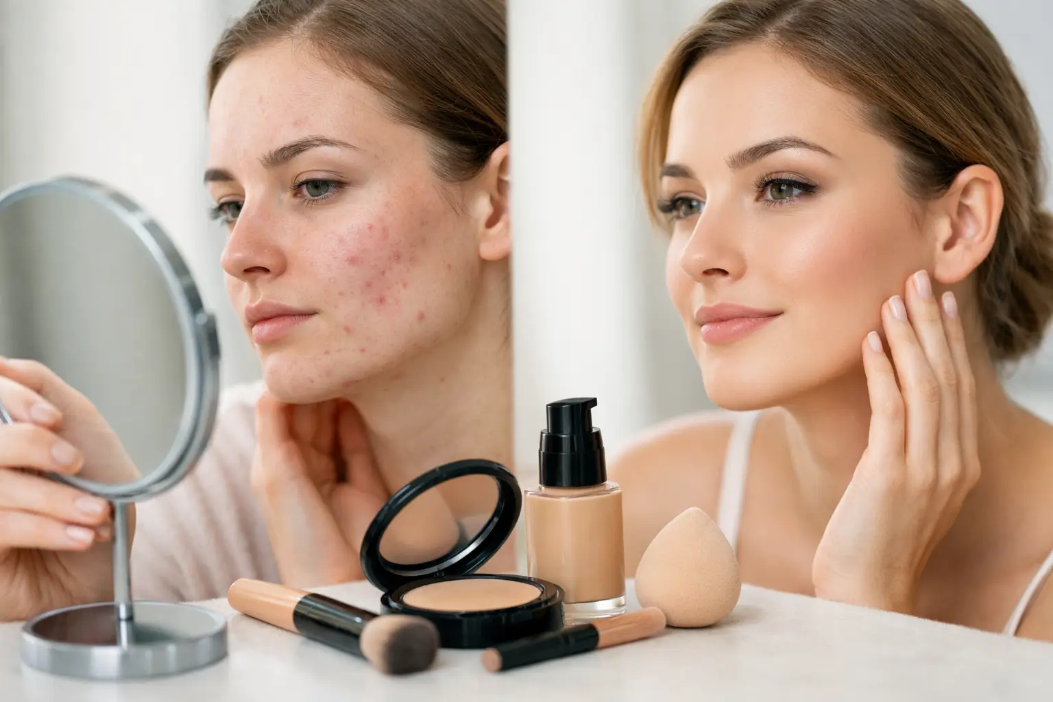 Abdeckendes Make-up bei Akne richtig wählen